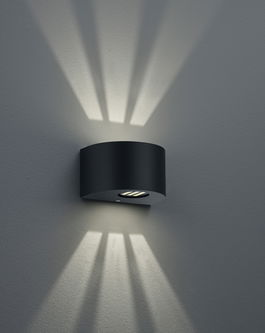 Aplica de perete pentru exterior Rosario, RL, 15x10.5x9 cm, 2W, 2x SMD, plastic, negru mat