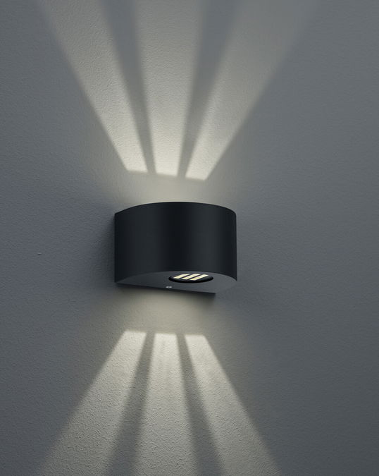 Aplica de perete pentru exterior Rosario, RL, 15x10.5x9 cm, 2W, 2x SMD, plastic, negru mat