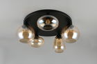 Plafoniera Lumina, TRIO, 50x24.5 cm, 10W, 5x E14, metal, negru mat