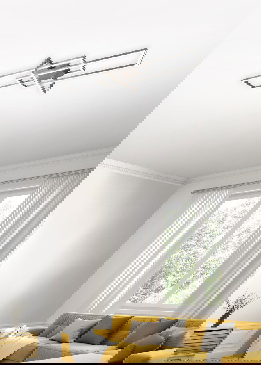 Plafoniera Salinas, TRIO, 100x40x11.5 cm, 34W, 1x SMD, metal, argintiu mat