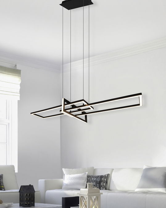 Lustra Salinas, TRIO, 110x40x150 cm, 34W, 1x SMD, metal, negru mat