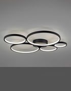 Plafoniera Rondo, TRIO, 59x53x5.5 cm, 49W, 1x SMD, metal, negru mat