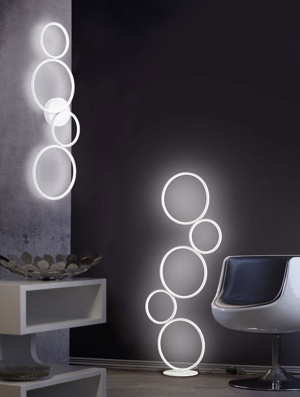 Lampadar Rondo, TRIO, 47x20x115 cm, 36W, 1x SMD, metal, alb mat