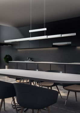 Lustra Trajan, TRIO, 150.5x6x150 cm, 45W, 1x SMD, metal, argintiu mat