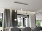 Lustra Franklin, TRIO, 85x14x150 cm, 9W, 3x SMD, aluminiu, argintiu mat