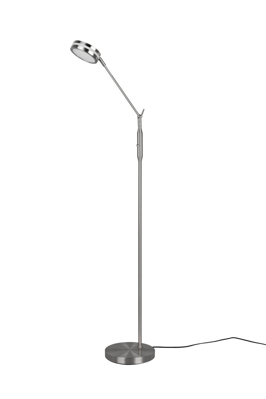 Lampadar Franklin, TRIO, 23x41x133 cm, 6.5W, 1x SMD, metal, argintiu mat