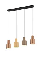 Lustra Agudo, TRIO, 80x12x150 cm, 40W, 4x E27, metal, multicolor