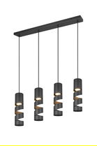 Lustra Stream, TRIO, 80x9x150 cm, 10W, 4x GU10, metal, negru mat