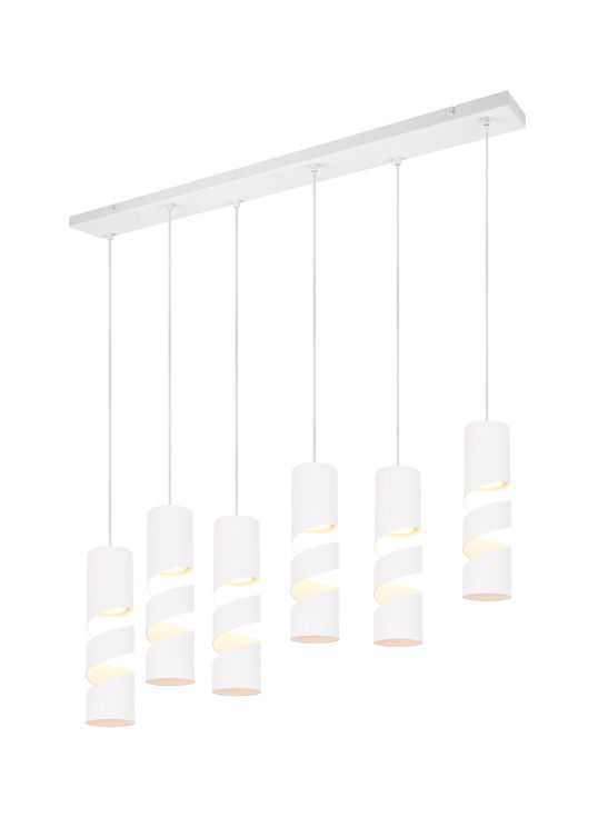 Lustra Stream, TRIO, 100x9x150 cm, 10W, 6x GU10, metal, alb mat