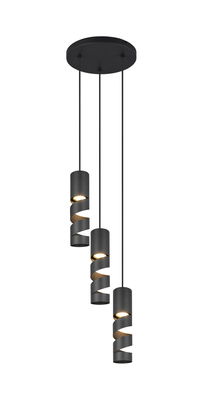 Lustra Stream, TRIO, 30x150 cm, 10W, 3x GU10, metal, negru mat