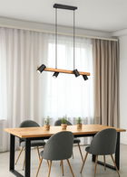 Lustra Marley, TRIO, 80x20x150 cm, 35W, 4x GU10, metal, negru mat/natur