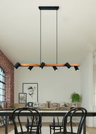 Lustra Marley, TRIO, 115x20x150 cm, 35W, 6x GU10, metal, negru mat/natur