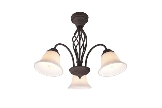 Plafoniera Rustica, TRIO, 55x42.5 cm, 40W, 3x E14, metal, maro