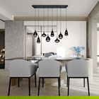 Lustra Lumina, TRIO, 115x20x150 cm, 40W, 8x E14, metal, negru mat/argintiu