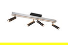 Plafoniera Zeno, TRIO, 133x8.5x15 cm, 5.5W, 12W, 4x SMD, 1x SMD, metal, argintiu lucios/negru