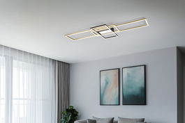 Plafoniera Irvine, TRIO, 105x42x6.5 cm, 60W, 1x SMD, metal, bronz mat/negru