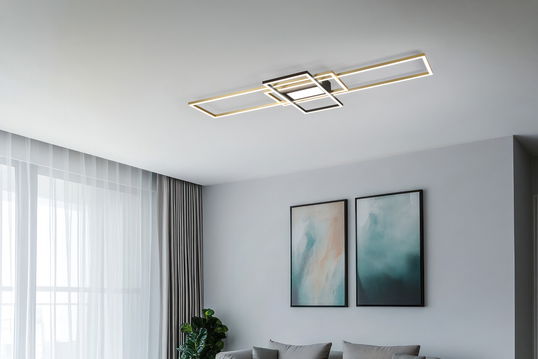 Plafoniera Irvine, TRIO, 105x42x6.5 cm, 60W, 1x SMD, metal, bronz mat/negru
