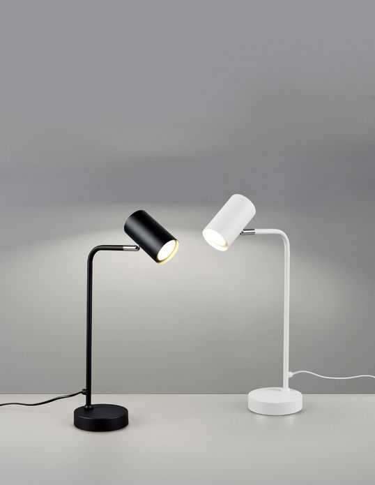 Lampa de masa Marley, TRIO, 12x25x45 cm, 5W, 1x GU10, metal, alb mat