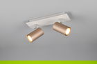 Plafoniera Marley, TRIO, 30x9x15 cm, 35W, 2x GU10, metal, alb/bronz