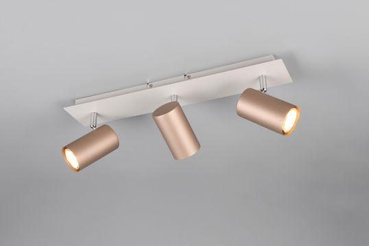 Plafoniera Marley, TRIO, 48x9x15 cm, 35W, 3x GU10, metal, alb/bronz