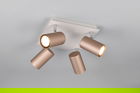 Plafoniera Marley, TRIO, 24x24x15 cm, 35W, 4x GU10, metal, alb/bronz