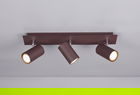 Plafoniera Marley, TRIO, 48x9x15 cm, 35W, 3x GU10, metal, maro