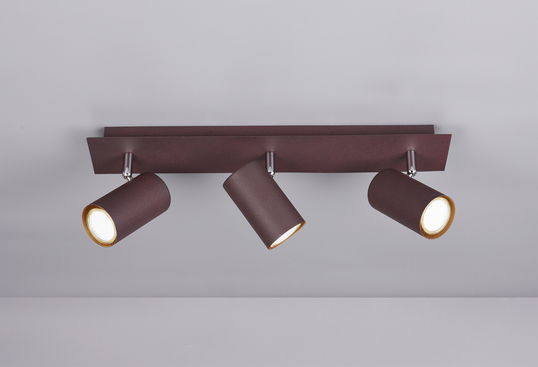 Plafoniera Marley, TRIO, 48x9x15 cm, 35W, 3x GU10, metal, maro