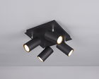 Plafoniera Marley, TRIO, 24x24x15 cm, 35W, 4x GU10, metal, negru mat
