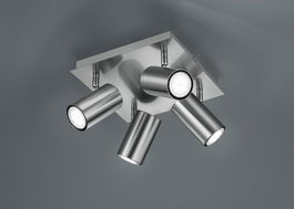 Plafoniera Marley, TRIO, 24x24x15 cm, 35W, 4x GU10, metal, argintiu mat