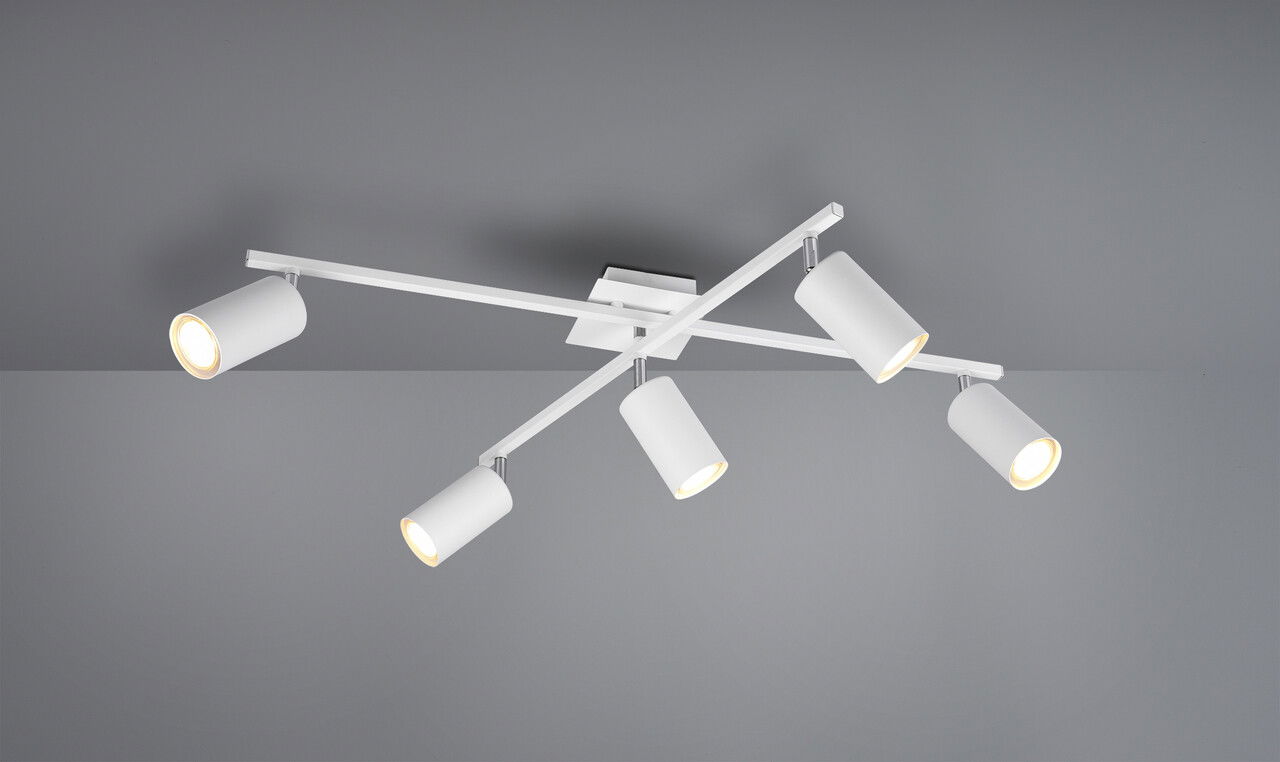 Plafoniera Marley, TRIO, 77.4x57.4x22.4 cm, 35W, 5x GU10, metal, alb
