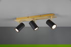 Plafoniera Marley, TRIO, 48x9x15 cm, 35W, 3x GU10, metal, negru/auriu