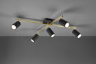 Plafoniera Marley, TRIO, 77.4x57.4x22.4 cm, 35W, 5x GU10, metal, negru/auriu