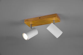 Plafoniera Marley, TRIO, 26x9x16 cm, 35W, 2x GU10, metal, alb mat/natur