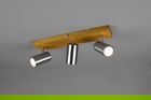 Plafoniera Marley, TRIO, 44x9x16 cm, 35W, 3x GU10, metal, argintiu mat/natur