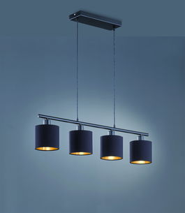 Lustra Tommy, RL, 75x12x150 cm, 28W, 4x E14, metal, negru mat