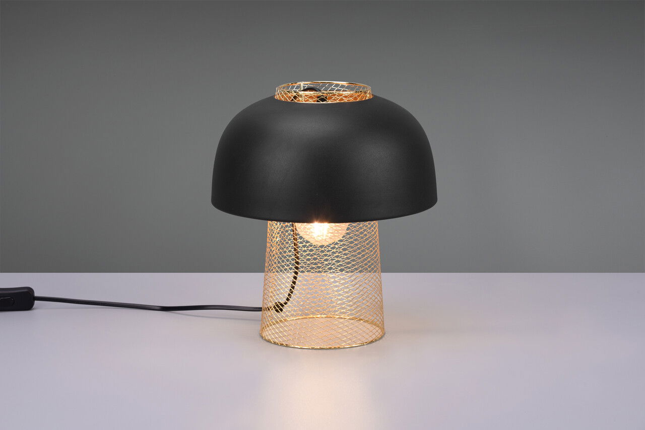 Lampa de masa Punch, RL, 25x28 cm, 25W, 1x E27, metal, negru mat