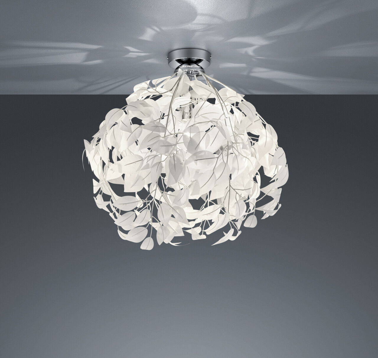 Plafoniera Leavy, RL, 38x58 cm, 28W, 1x E27, metal, alb/argintiu