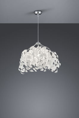 Lustra Leavy, RL, 38x150 cm, 28W, 1x E27, metal, alb/argintiu