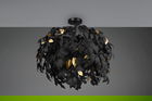 Plafoniera Leavy, RL, 70x73 cm, 28W, 3x E14, metal, negru mat/auriu