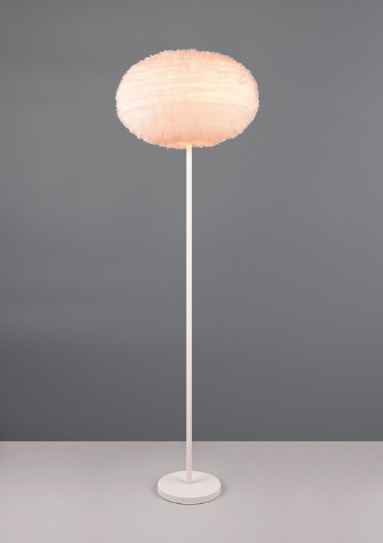 Lampadar Furry, RL, 50x154 cm, 10W, 1x E27, plus sintetic, alb