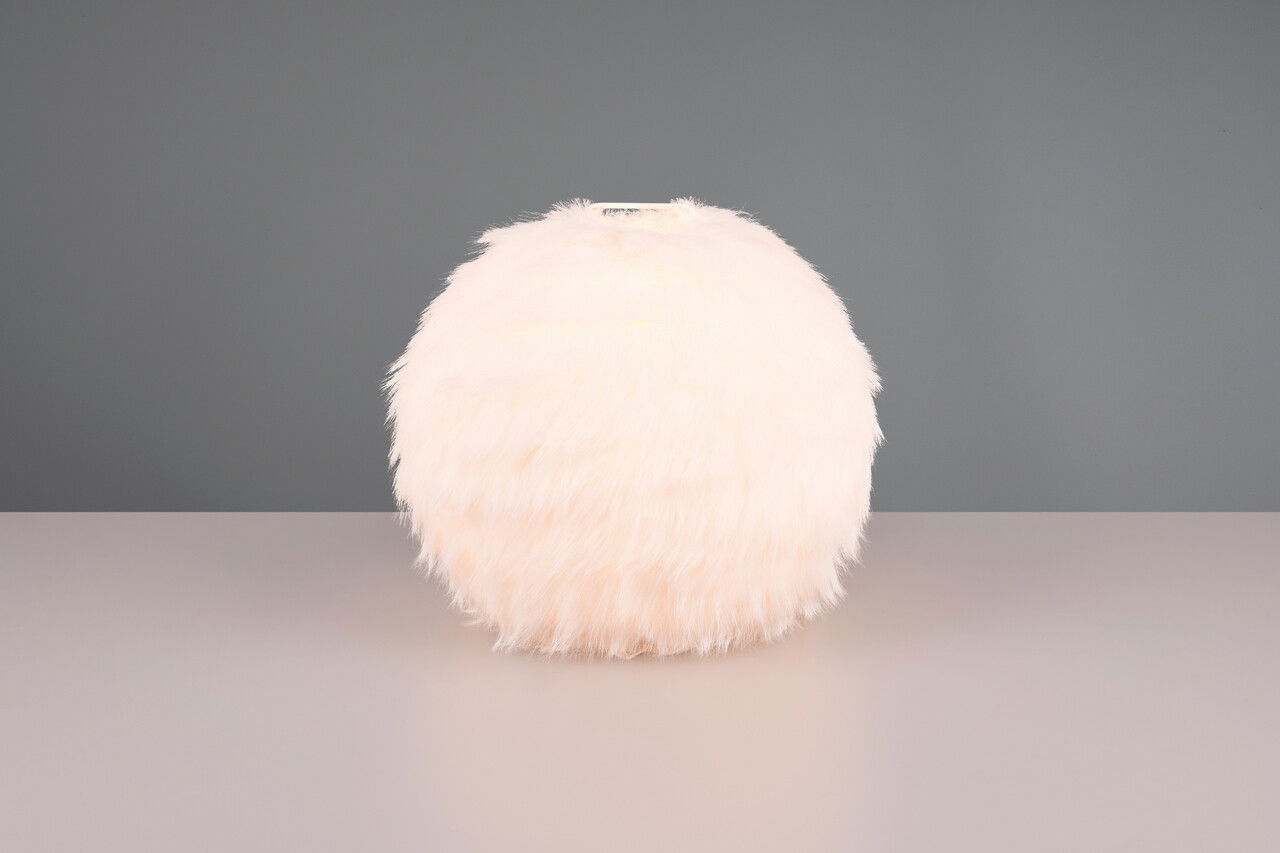 Lampa de masa Furry, RL, 30x24 cm, 10W, 1x E14, plus sintetic, alb
