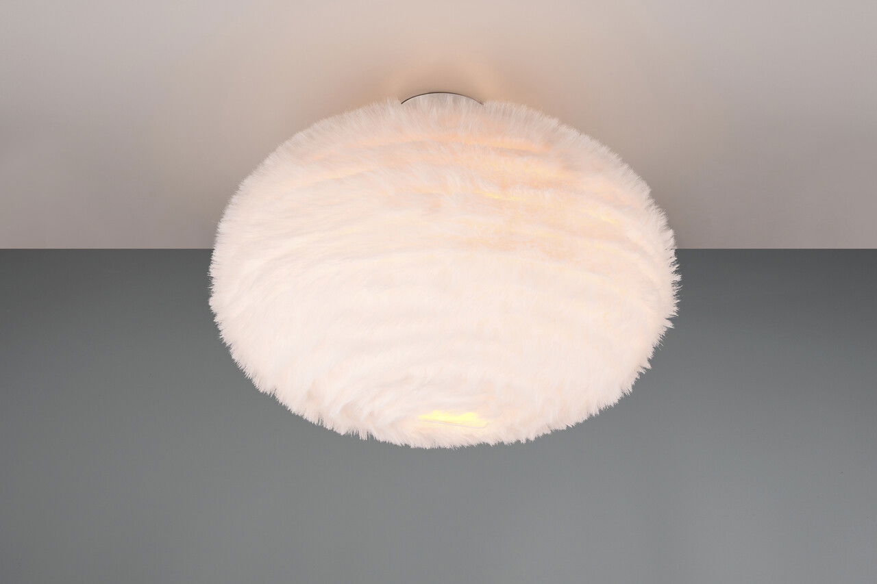 Plafoniera Furry, RL, 50x38 cm, 10W, 2x E27, plus sintetic, alb
