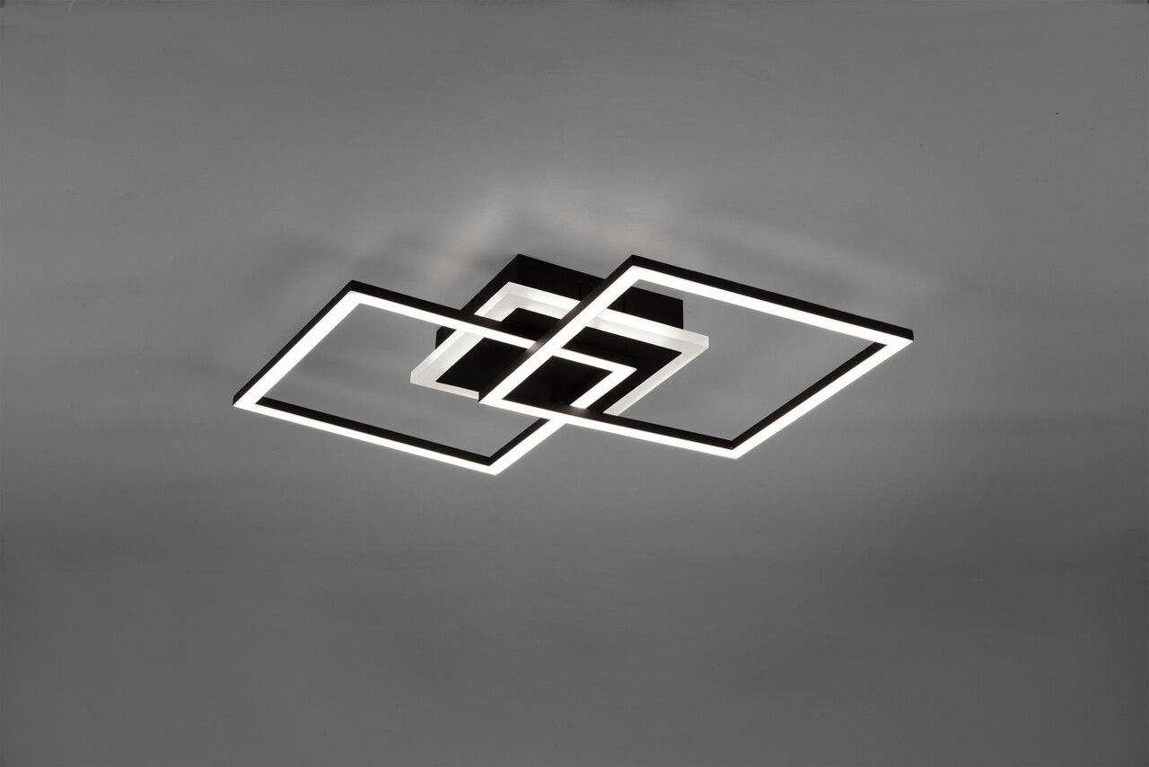 Plafoniera Venida, RL, 57.5x35.5x7.5 cm, 25W, 1x SMD, metal, negru mat
