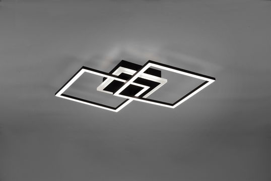 Plafoniera Venida, RL, 57.5x35.5x7.5 cm, 25W, 1x SMD, metal, negru mat