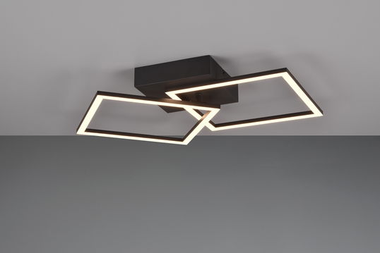 Plafoniera Trail, RL, 44.5x39.5x6.9 cm, 20W, 1x SMD, metal, negru mat
