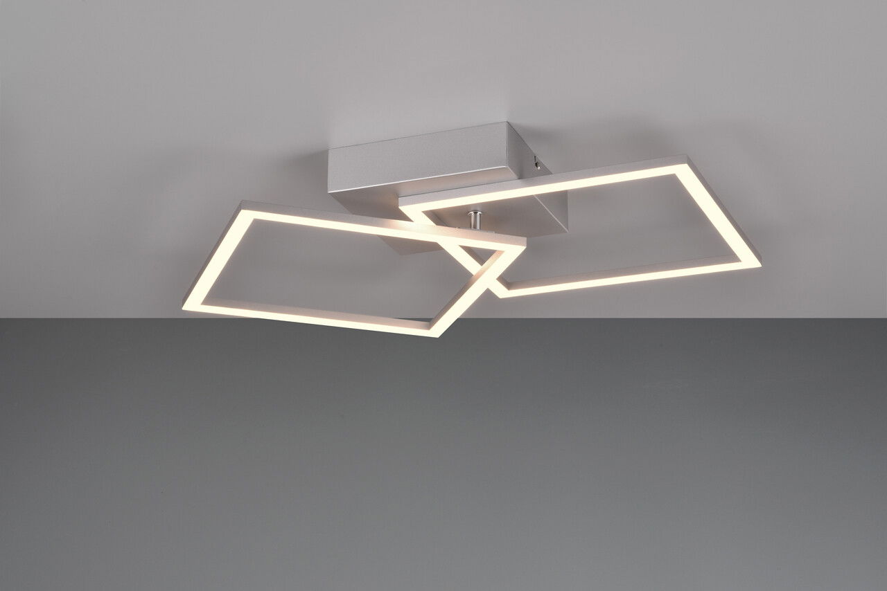 Plafoniera Trail, RL, 44.5x39.5x6.9 cm, 20W, 1x SMD, metal, gri