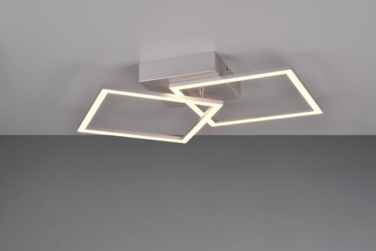 Plafoniera Trail, RL, 44.5x39.5x6.9 cm, 20W, 1x SMD, metal, gri