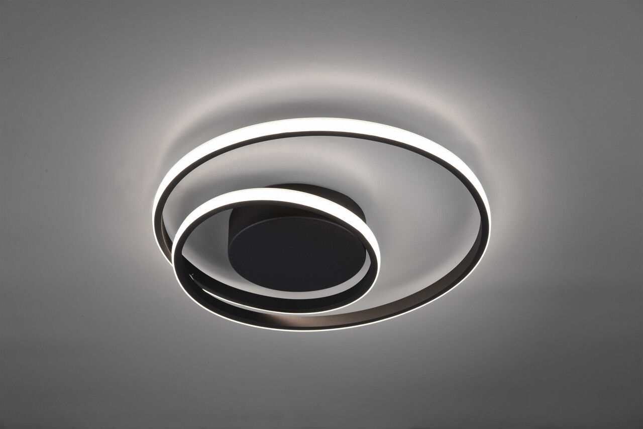 Plafoniera Zibal, RL, 39x7 cm, 22W, 1x SMD, metal, negru mat