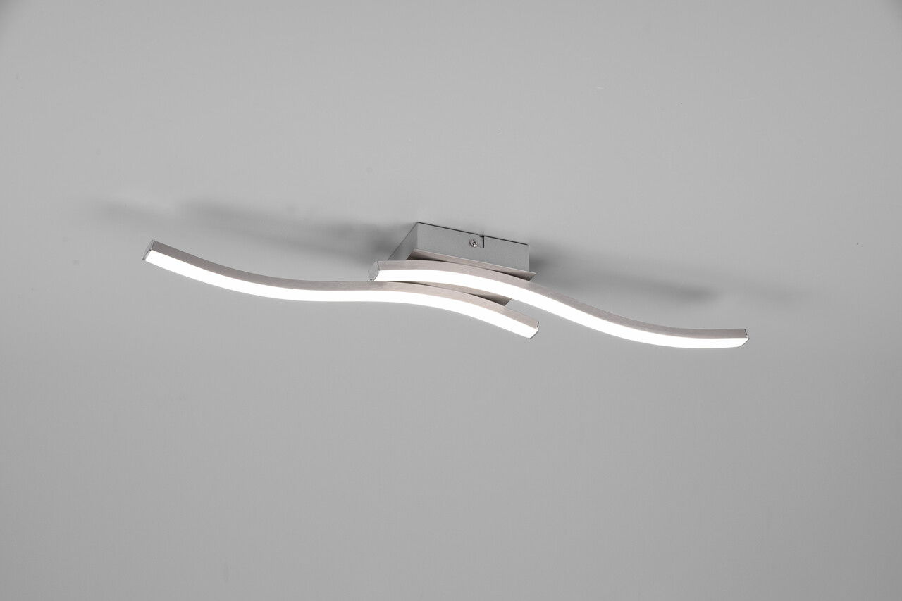 Plafoniera Route, RL, 56x9x7 cm, 5W, 2x SMD, metal, argintiu
