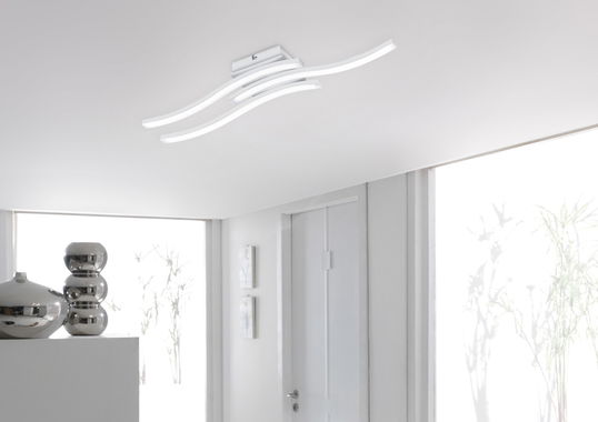 Plafoniera Route, RL, 56x12x7 cm, 5W, 3x SMD, metal, alb mat